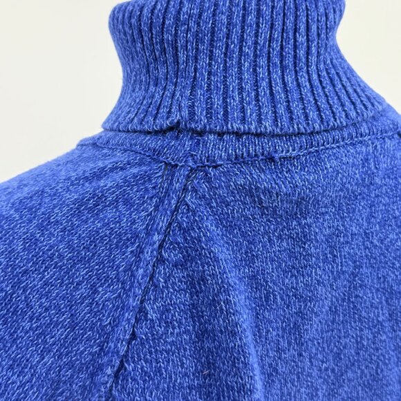 Karen Scott Blue Turtleneck Sweater M 100% Cotton - Picture 3 of 4